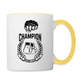 Boxing Champion - Contrasting Mug - white/yellow - Right