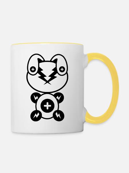 Plüschig: Plüschig - Tasse zweifarbig - Weiß/Gelb