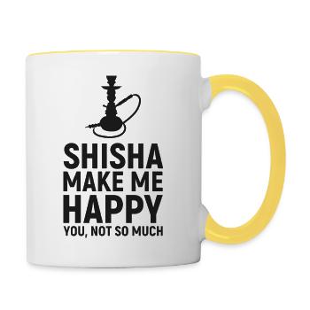 Citation de Shisha Make Me Happy Hookah - Mug contrasté - blanc/jaune - Droite