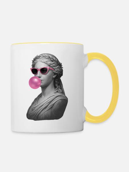 Hestia Kaugummi - Tasse zweifarbig - Weiß/Gelb