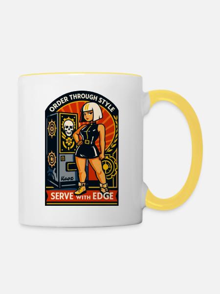 Vault Vixen Edge - Tasse zweifarbig - Weiß/Gelb