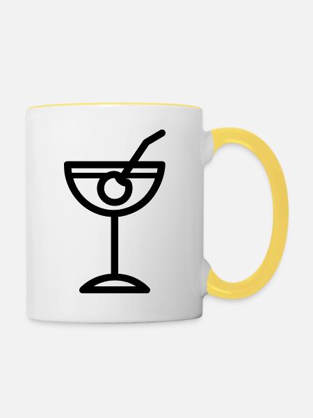 Cocktail - Tasse zweifarbig - Weiß/Gelb
