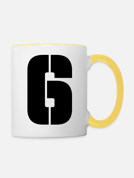 6 - Tasse zweifarbig - Weiß/Gelb