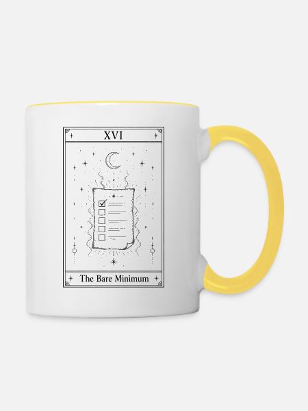 Das absolute Minimum | Tarotkarte - Tasse zweifarbig - Weiß/Gelb