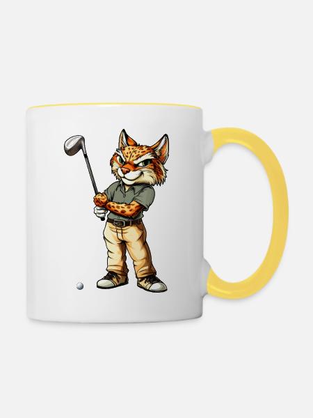 Luchs Golf - Tasse zweifarbig - Weiß/Gelb