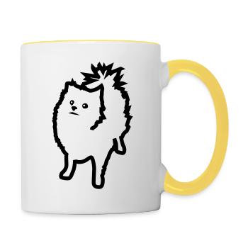 Spitz - Tasse zweifarbig - Weiß/Gelb - Rechts