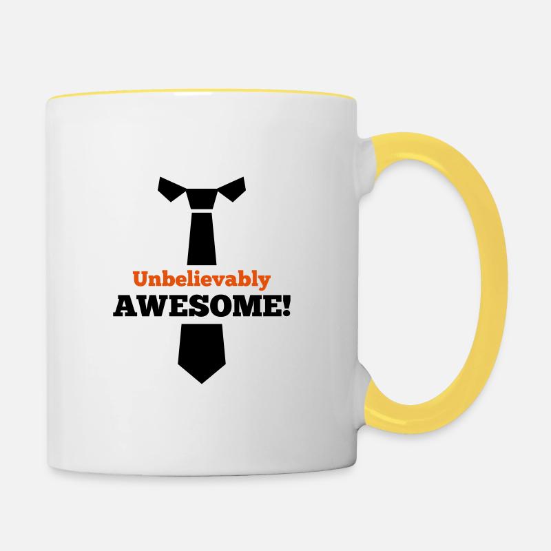 Cravate - Mug contrasté - blanc/jaune