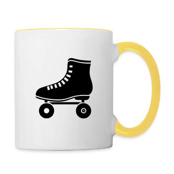 Roller - Mug contrasté - blanc/jaune - Droite