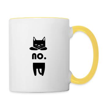 Genervte Katze No - Tasse zweifarbig - Weiß/Gelb - Rechts
