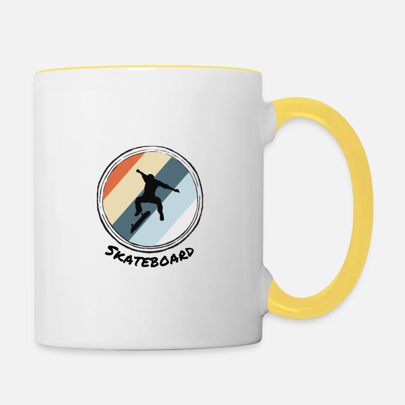 Skateboard - Mug contrasté - blanc/jaune