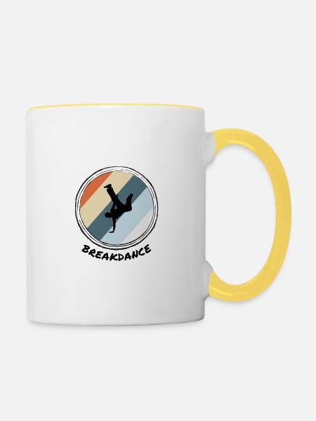 Breakdance - Tasse zweifarbig - Weiß/Gelb