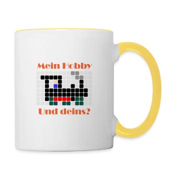 mein hobby reisen - Tasse zweifarbig - Weiß/Gelb - Rechts