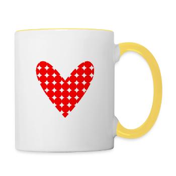 VALENTINSTAG. Junggesellinnenabschied. ICH LIEBE DICH. ICH LIEBE DICH. LIEBE - Tasse zweifarbig - Weiß/Gelb - Rechts
