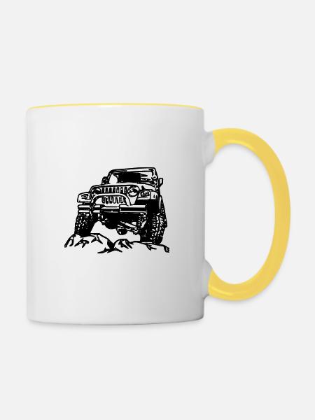 Jeep - Tasse zweifarbig - Weiß/Gelb