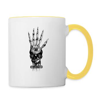 rejeté - Mug contrasté - blanc/jaune - Droite