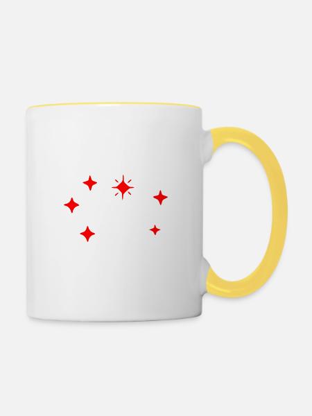 Sterne - Tasse zweifarbig - Weiß/Gelb