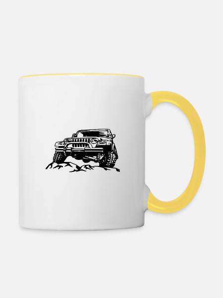 Jeep - Tasse zweifarbig - Weiß/Gelb