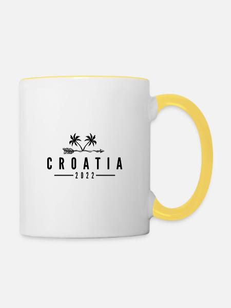 Croatia 2022 - Tasse zweifarbig - Weiß/Gelb