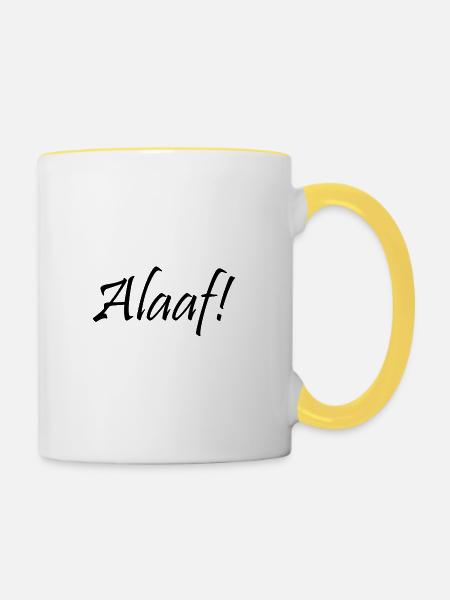 Alaaf! - Tasse zweifarbig - Weiß/Gelb