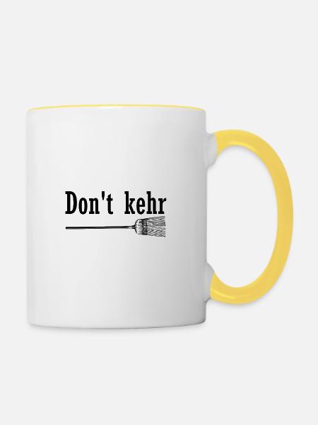 Don't Kehr - Tasse zweifarbig - Weiß/Gelb