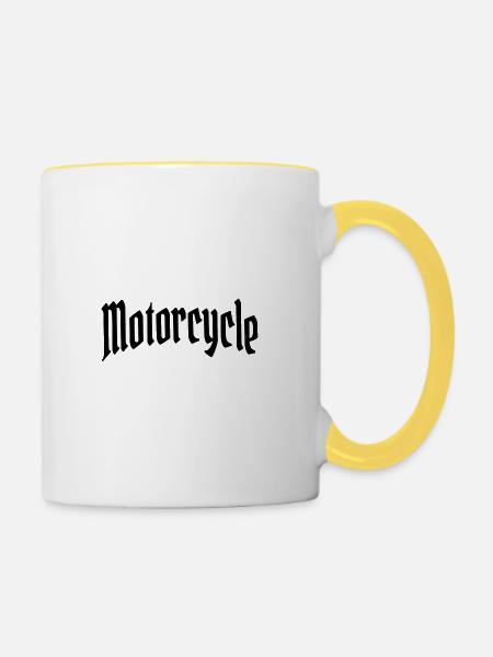 Motorcycle - Tasse zweifarbig - Weiß/Gelb