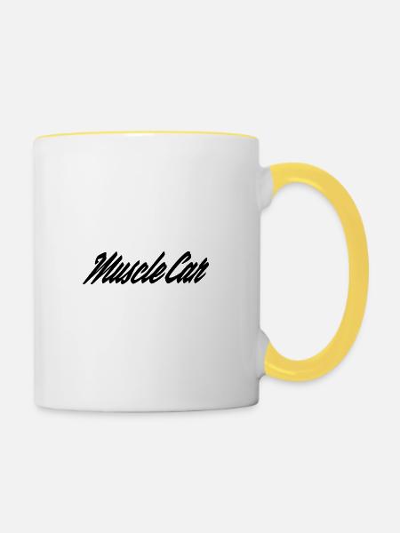 Muscle Car - Tasse zweifarbig - Weiß/Gelb