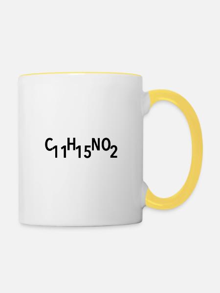 3,4-Methylendioxy-N-methylamphetamin - Tasse zweifarbig - Weiß/Gelb