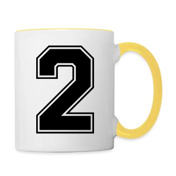 2 nombre de maillots - Mug contrasté - blanc/jaune - Droite