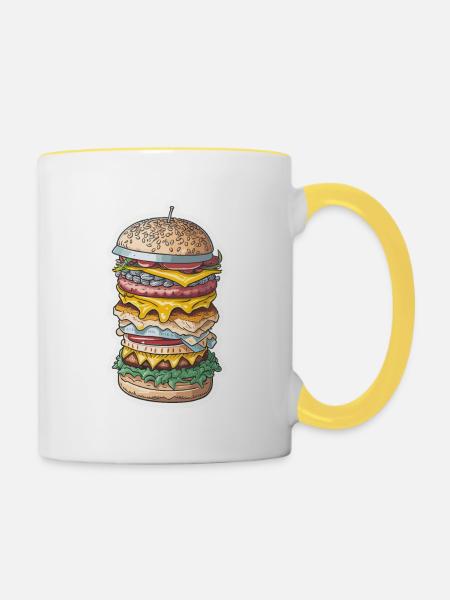 MAXI-BURGER - Tasse zweifarbig - Weiß/Gelb