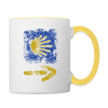 Buen Camino - Camino de Santiago - Pilgrimage - Santiago - Contrasting Mug - white/yellow - Right