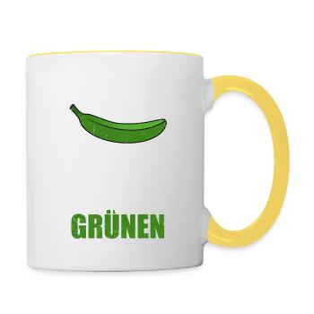 Wählen ist wie Bananen kaufen - keine Grünen - Tasse zweifarbig - Weiß/Gelb - Rechts