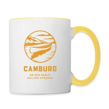 Ostthüringen Merch - Camburg - Tasse zweifarbig - Weiß/Gelb - Rechts