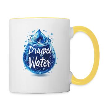 gouttes d’eau - Mug contrasté - blanc/jaune - Droite