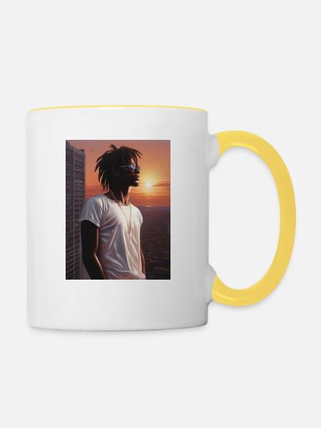 Sunset No.1 - Tasse zweifarbig - Weiß/Gelb