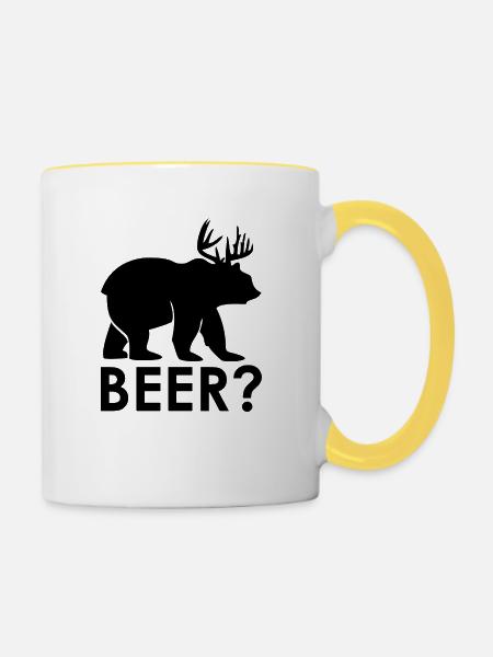 Beer - Tasse zweifarbig - Weiß/Gelb