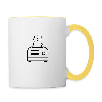 Toaster - Tasse zweifarbig - Weiß/Gelb - Rechts