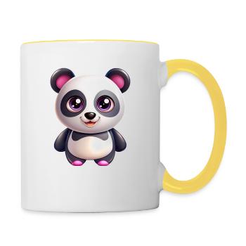 Kawaii Panda - Contrasting Mug - white/yellow - Right