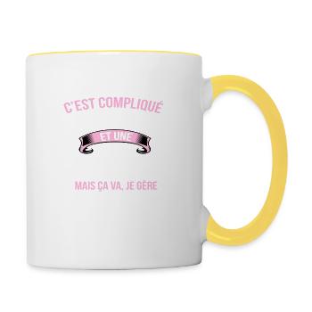 Sapeur pompier - Mug contrasté - blanc/jaune - Droite