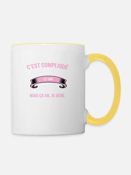 Antragsteller - Tasse zweifarbig - Weiß/Gelb