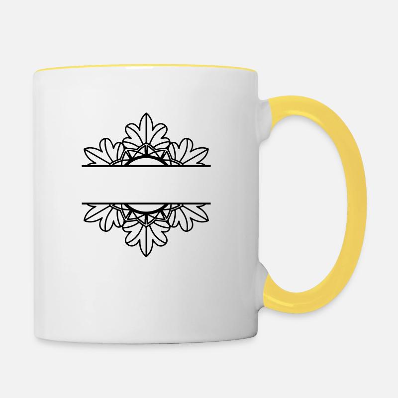 Mandala - Contrasting Mug - white/yellow