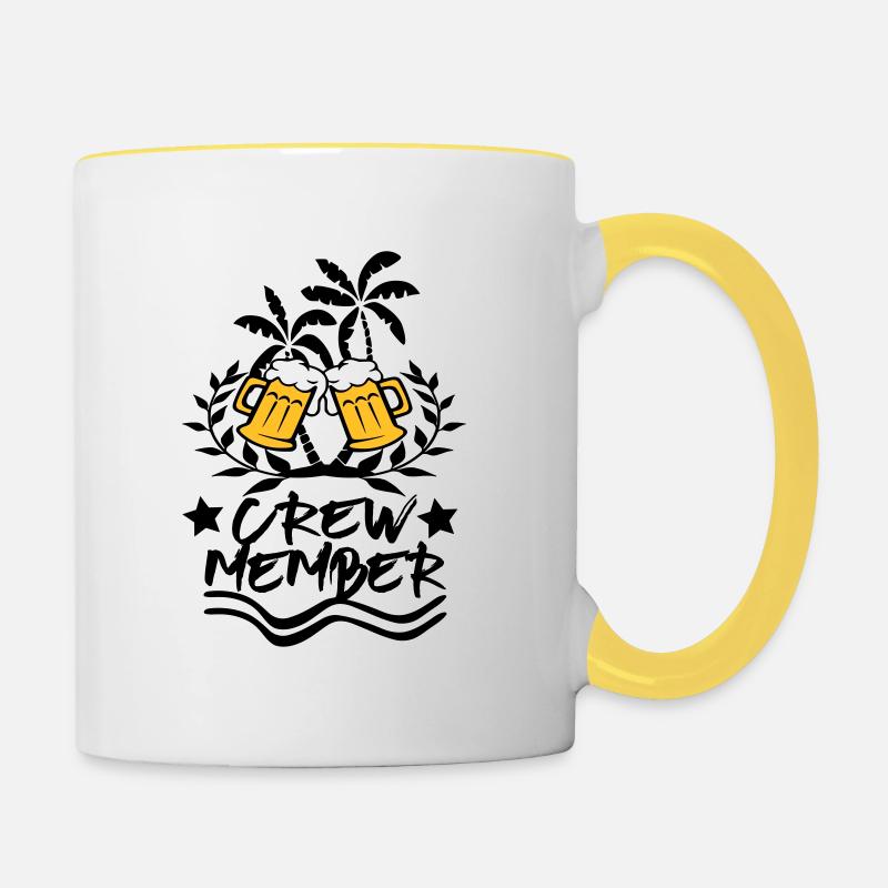 Membre d'équipage / Design du parti - Mug contrasté - blanc/jaune