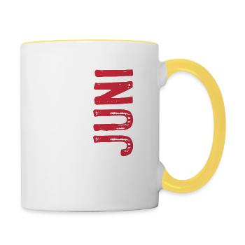 Limited Edition Juni 1983 - Geburtstag - Geschenk - Tasse zweifarbig - Weiß/Gelb - Rechts