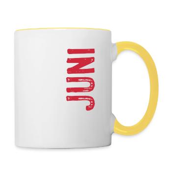Limited Edition 2003 Juni Geburtstag Geschenk - Tasse zweifarbig - Weiß/Gelb - Rechts