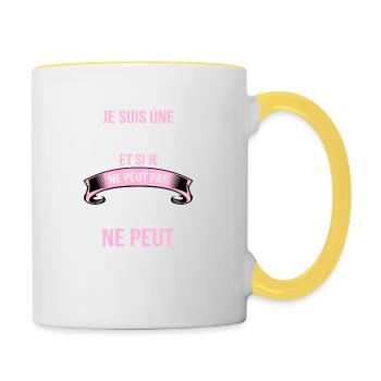 informaticienne - Mug contrasté - blanc/jaune - Droite