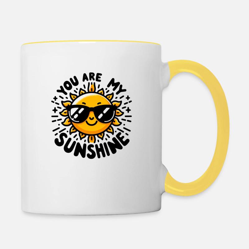 Tu es mon rayon de soleil - Mug contrasté - blanc/jaune