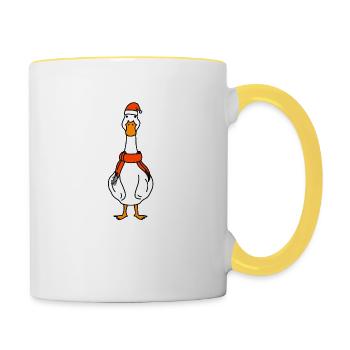 Canard de Noël - Mug contrasté - blanc/jaune - Droite