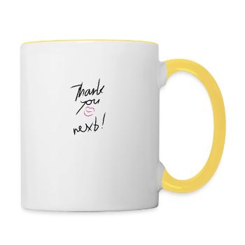 Thank you next Ariana Grande Merch - Contrasting Mug - white/yellow - Right