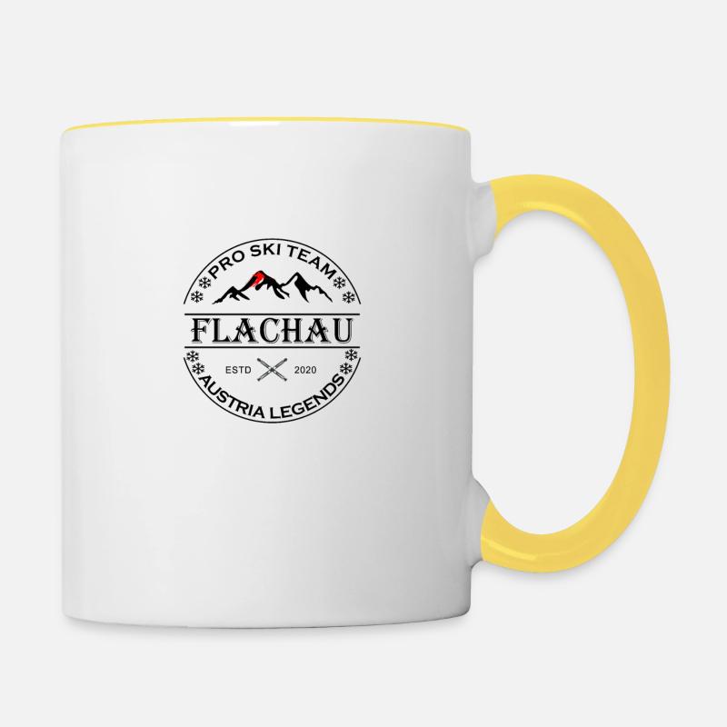 Ski Team Austria Flachau Winter bl - Mug contrasté - blanc/jaune