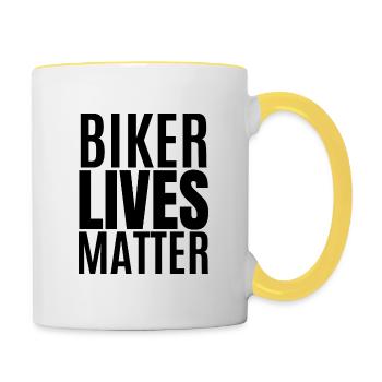 biker lives matter - Mug contrasté - blanc/jaune - Droite