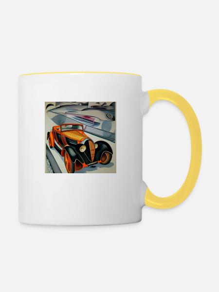 Car hot - Tasse zweifarbig - Weiß/Gelb
